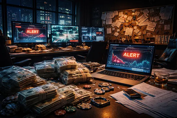 Bureau de casino sombre