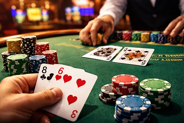 jetons blackjack table